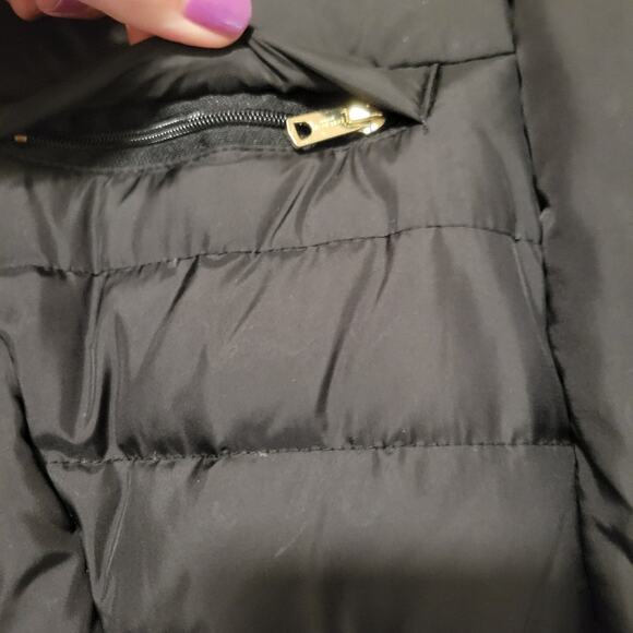 Cole Haan Signature Belted Black Puffer Down Feather Warm Winter Coat  Size M - Picture 5 of 12